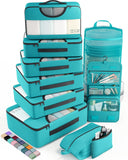 vekens 8-set packing cubes nylon organizer bags for beach vacation cruise ship travel essentials suitcase