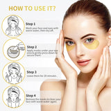 24K gold under eye patches for dark circles, puffiness, and wrinkles care, 60pcs