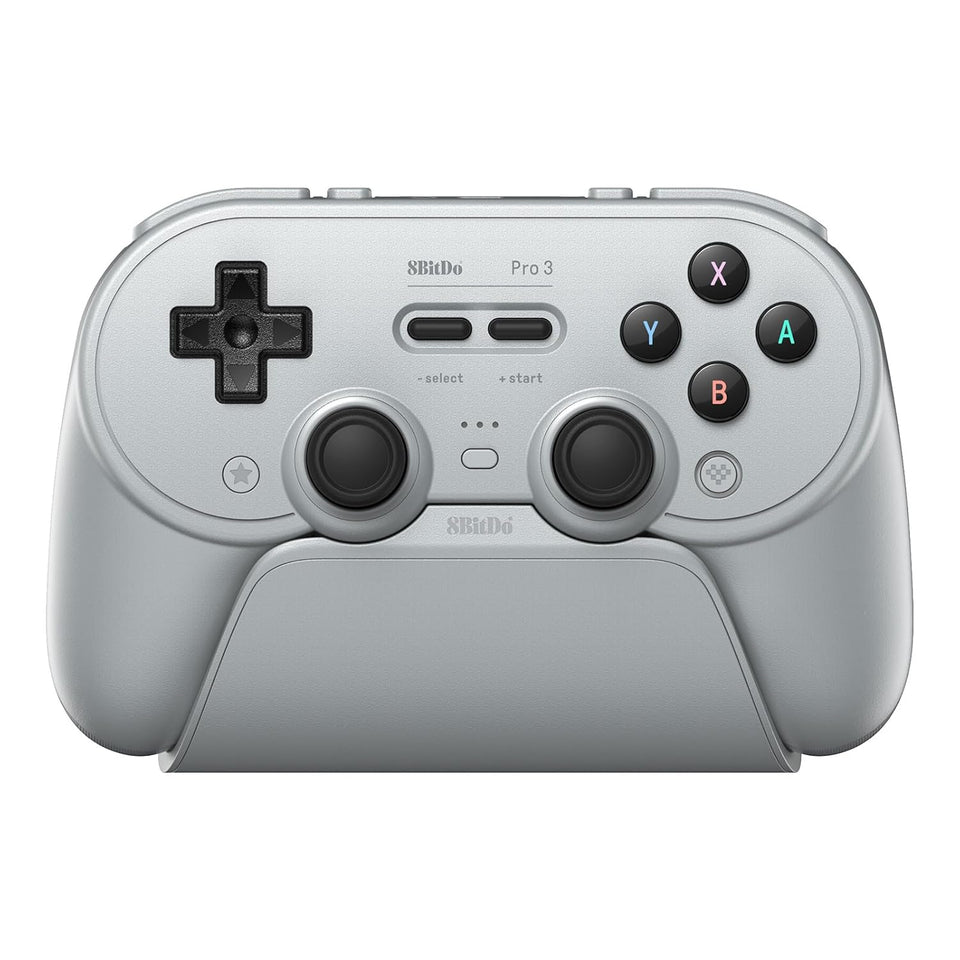 8Bitdo Pro 3 Bluetooth Controller for Switch/Switch 2 with TMR Joysticks, Swappable ABXY Buttons, and Charging Dock
