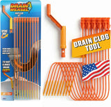 FlexiSnake Drain Weasel Sink Snake Hair Clog Remover Tool, Pipe, Bathroom, Bathtub Cleaner, 18-inch, Made in the USA, 5 Wands and Removable Handle