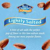 blue diamond lightly salted almonds, 16 oz resealable bag, low sodium snack nuts
