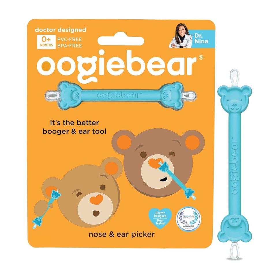oogiebear Baby Nose Cleaner & Ear Wax Removal Tool - Safe Booger & Earwax Removal for Newborns, Infants, Toddlers - Dual-Ended - Essential Baby Stuff