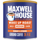 Maxwell House medium roast coffee, 28.4 oz canister, ground coffee for daily use