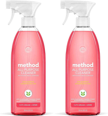 Method All-Purpose Cleaner Spray, Pink Grapefruit, Perfect for Most Counters, Tiles and More, 28 Fl Oz, (Pack of 4)