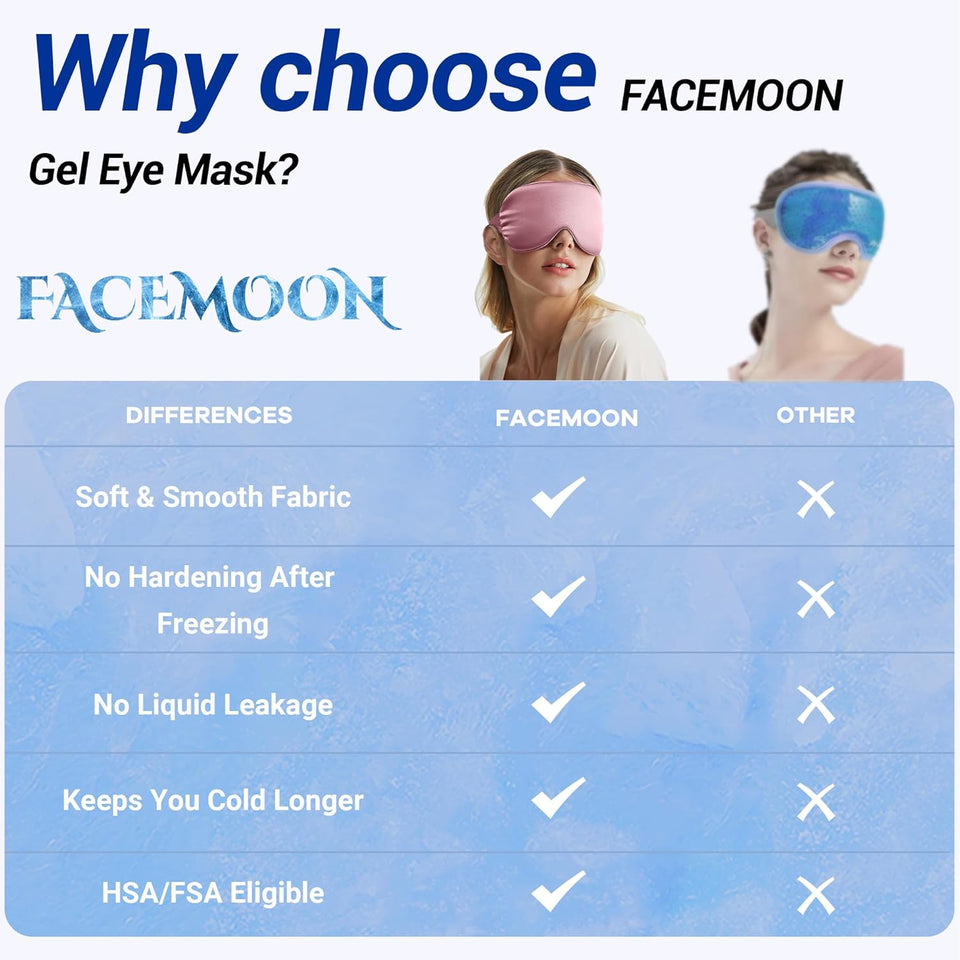 Cooling Eye Mask for Puffy Eyes - Relaxing Gift for Women with Migraine Relief