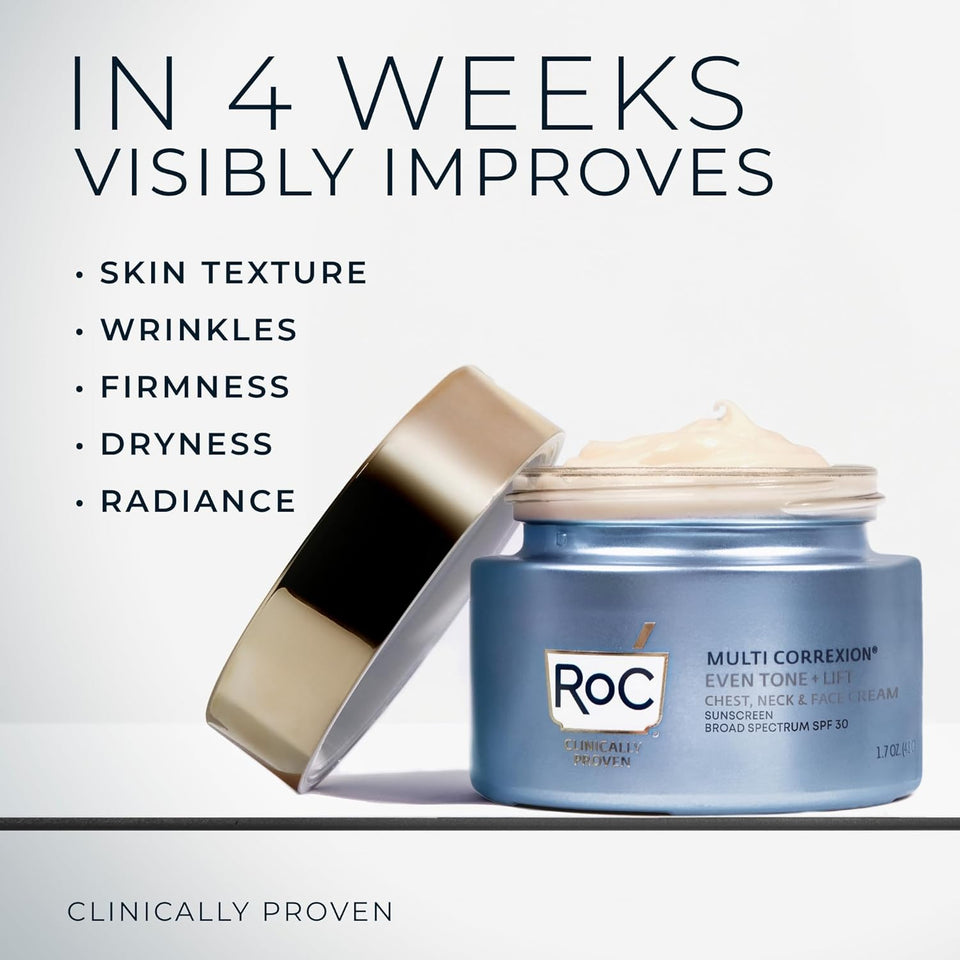 roc multi correction 5 in 1 anti-aging chest face neck moisturizer with spf 30 oil free 1.7 oz
