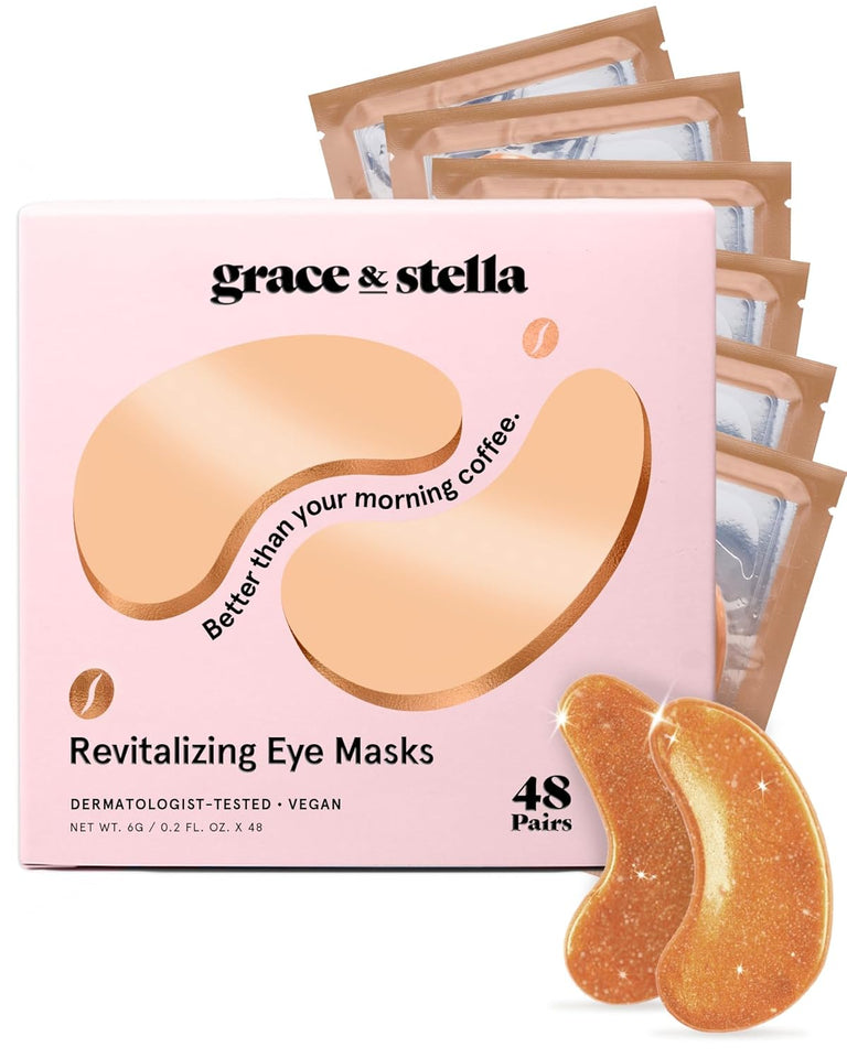 grace & stella Retinol Under Eye Patches for Puffy Eyes & Dark Circles - Restoring Gel Under Eye Masks with Hyaluronic Acid - Purple, 24 Pairs for Women