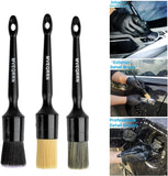 6pcs car detailing brush set with boar's hair, ultra soft, and multi-color detailing brushes for interior and exterior cleaning