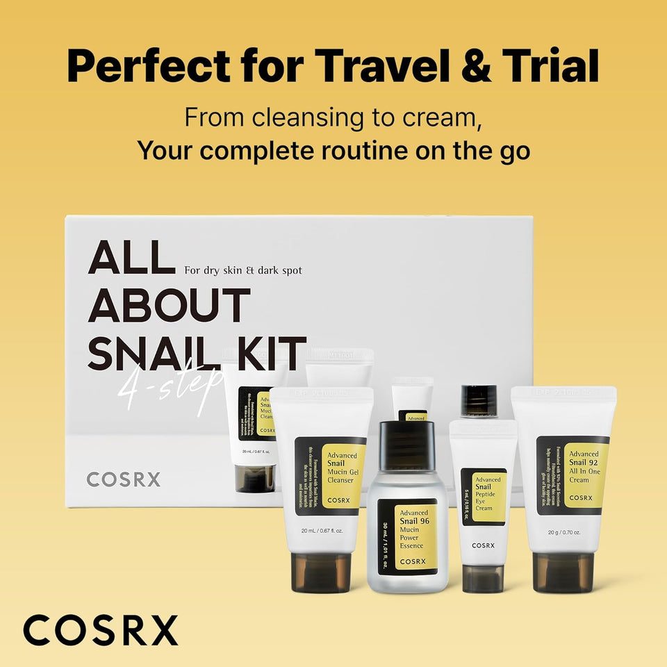 cosrx all about snail mucin korean skincare travel essentials set mini gift moisturizing kit