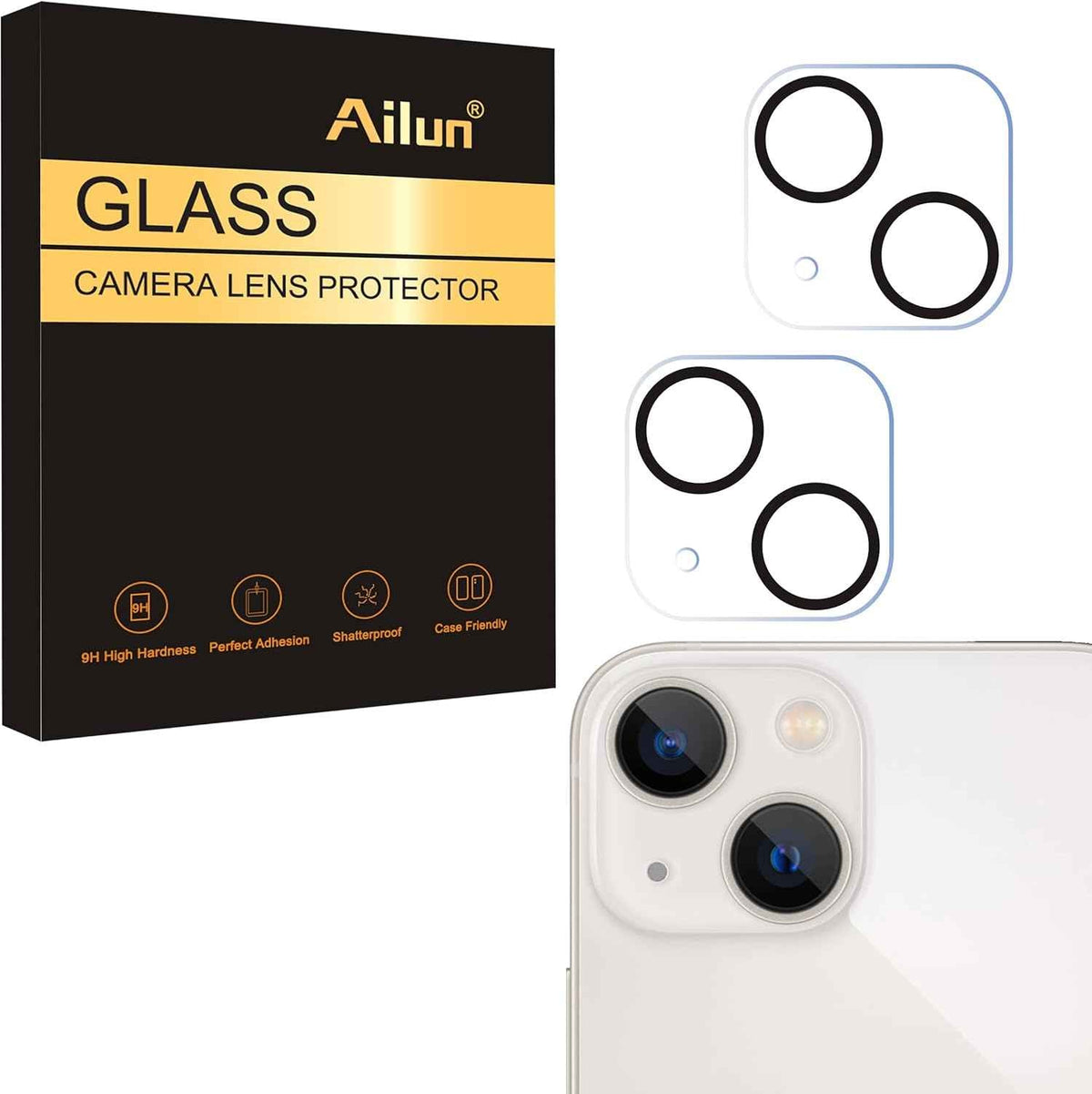 Ailun 3 Pack Camera Lens Protector for iPhone 16 Pro / 14 Pro & iPhone 16 Pro Max / 14 Pro Max,Tempered Glass,9H Hardness,Anti-Scratch,Case Friendly[Does not Affect Night Shots]