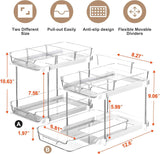 Delamu 2-Tier White Bathroom Under Sink Organizer, Stackable, 2-Pack, Durable, Customizable