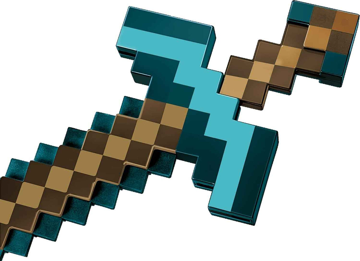 Mattel Minecraft Transforming Diamond Sword & Pick-Axe Kid-Sized 2-in-1 Toy Accessory for Role-Play & Costumes (Amazon Exclusive)