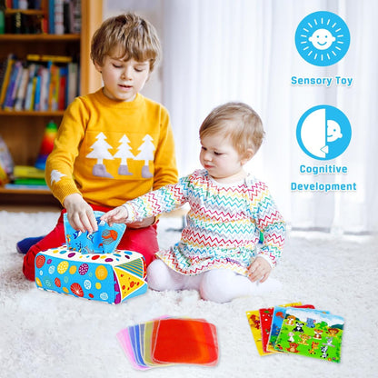 Aiduy Baby Toys 6 to 12 Months - Baby Tissue Box Toys Montessori Toys for Babies 6-12 Months Soft Crinkle Infant Sensory Toys for 1 Year Old Early Learning Toys Baby Boys Girls Gifts