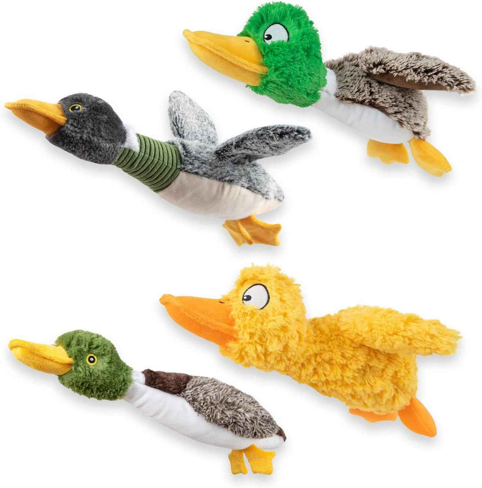Best Pet Supplies Interactive Squeaky Dog Chew Toy, Ideal Dog Toys for Chewers, Small, Medium & Large Dogs, and Fetch Lovers - Crinkle Duck (Light Pink), Large