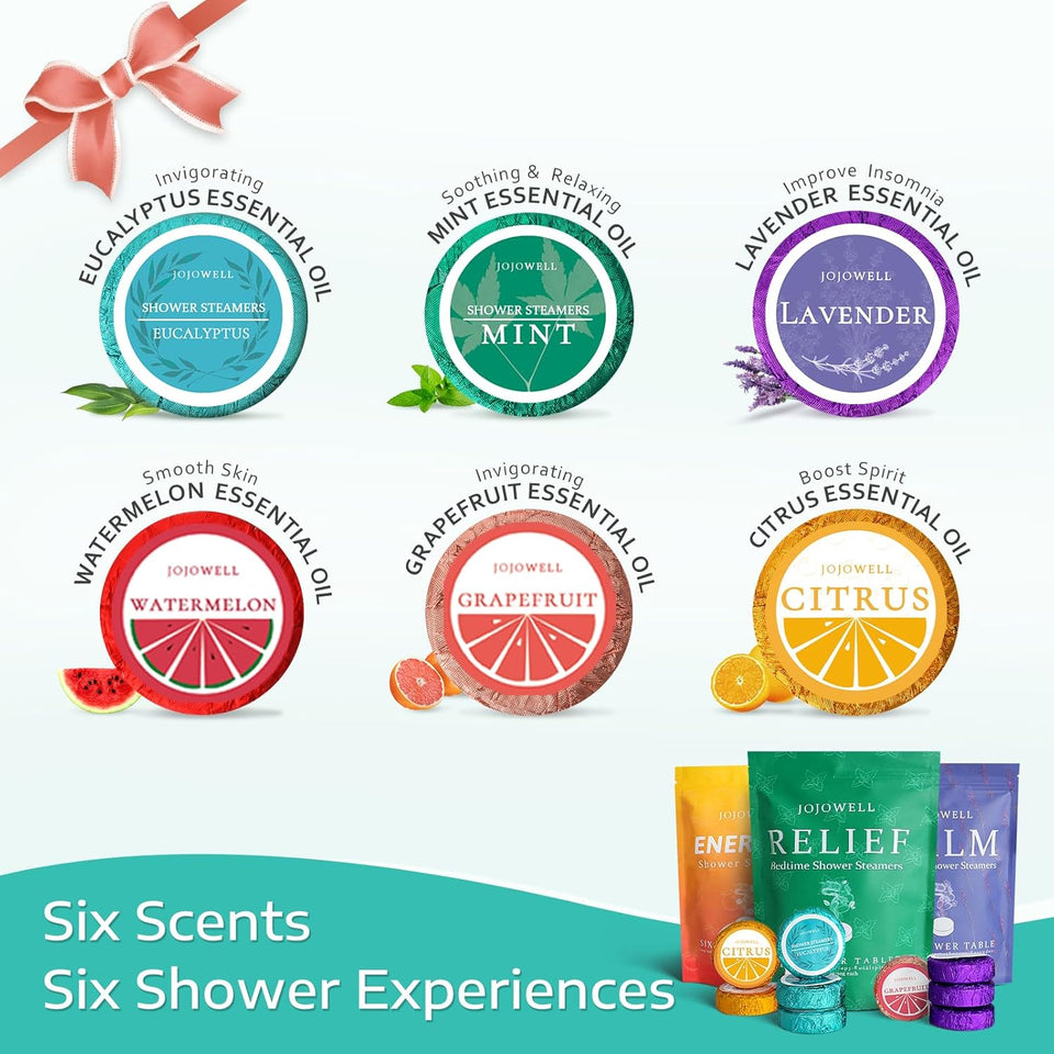 Shower Steamers Aromatherapy - 18 Pack Natural Essential Oils Relaxation Gift for Women, Men, Self Care Home Spa