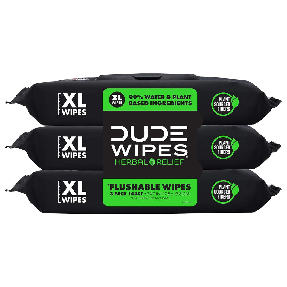 duke unscented extra-large adult wet wipes - 3 pack, 144 flushable wipes, septic and sewer safe