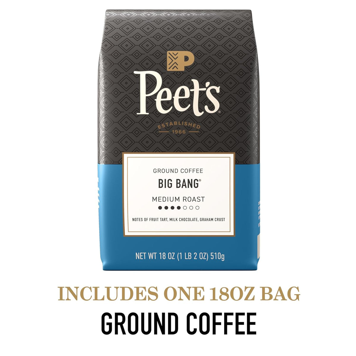 Peet's Big Bang 18 Ounce Medium Roast Ground Arabica Coffee Bag