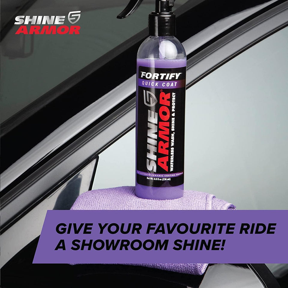 Shine Armor Fortify Quick Coat 3-in-1 Ceramic Car Wax Spray and Waterless Car Wash for Maximum Shine and Protection