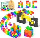 Apluses 54 PCS Magnetic Blocks, Magnetic Building Blocks for Toddlers 3+, Montessori Toys, Magnet Cubes, Preschool STEM Educational Sensory Magnet Toys for Kids Ages 3-5 Year Old Boys and Girls