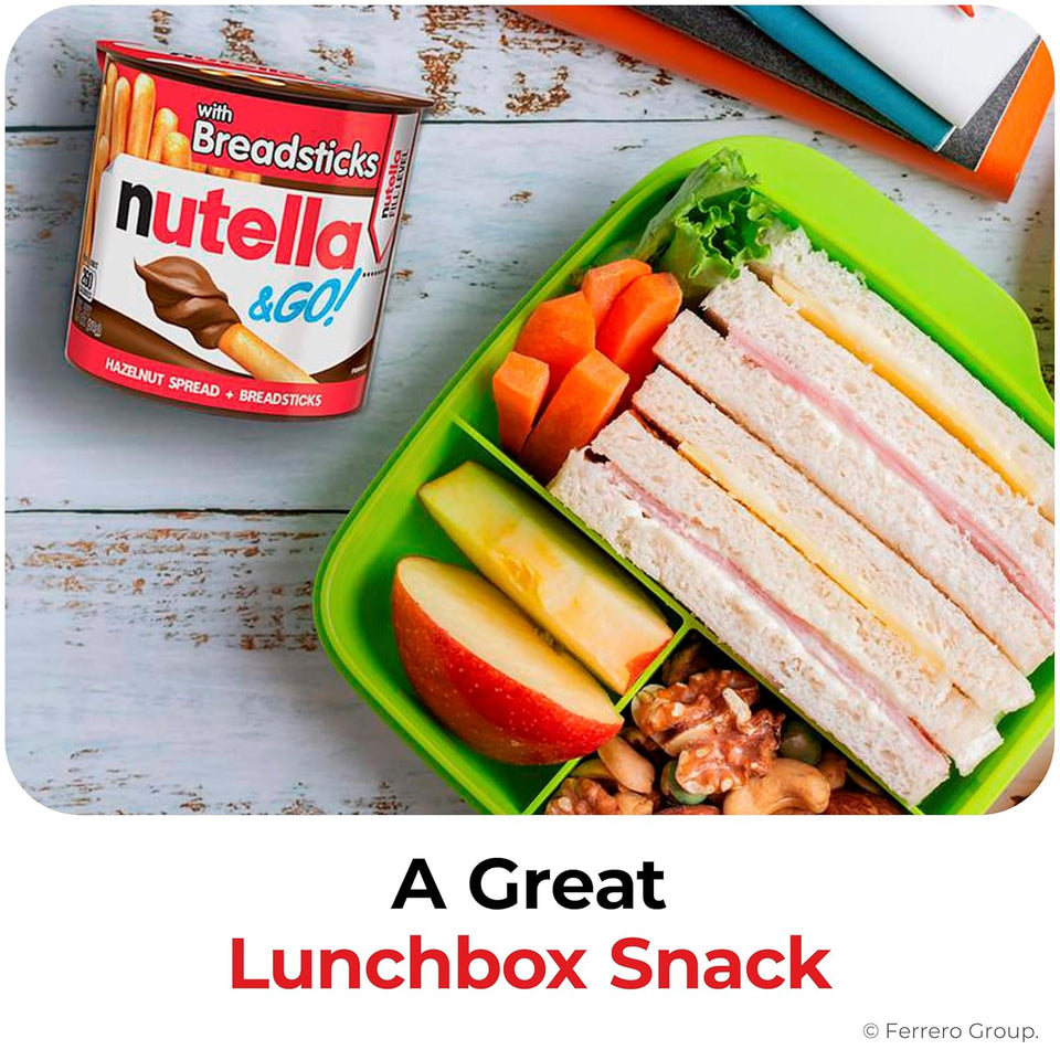 Nutella & GO! Chocolate Hazelnut Spread with Cocoa, 24 snack packs, 1.8 oz each, bulk snack