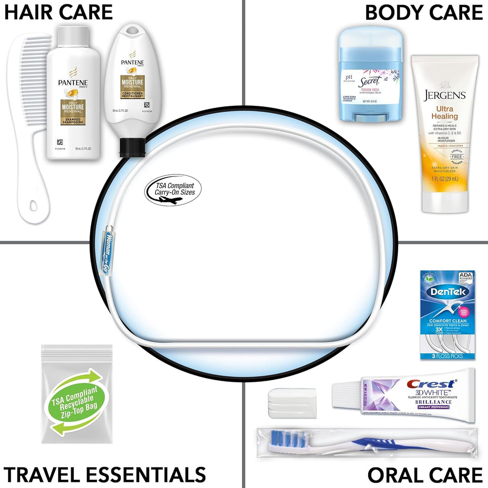 Convenience Kits International Women's Deluxe 10 Piece TSA Compliant Travel Kit with Pantene Essentials
