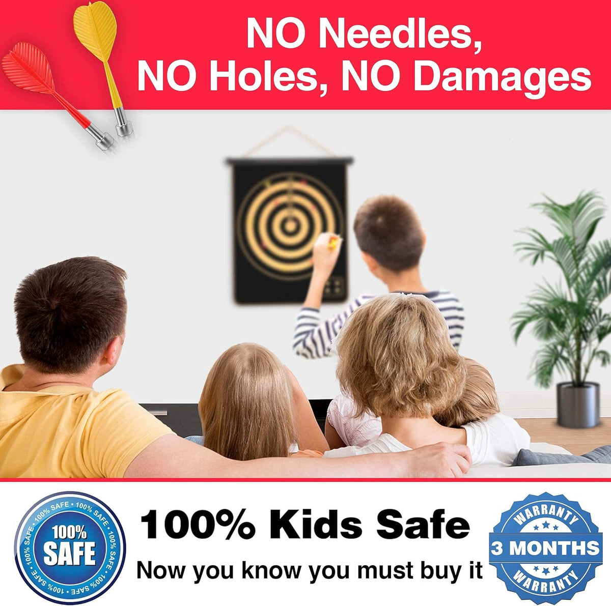 Magnetic Dart Board for Kids - Indoor Outdoor Darts Game, 16pcs Magnetic Darts, Double Sided Board Games Set, Best Toys Gifts for Teenage Age 5 6 7 8 9 10 11 12 13 14 15 16 Years Old Boys