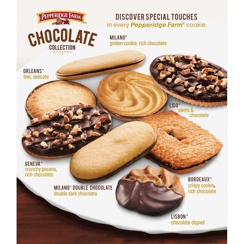 Pepperidge Farm 13-oz Chocolate Collection with 7 Cookie Varieties, Dark Chocolate Milano included