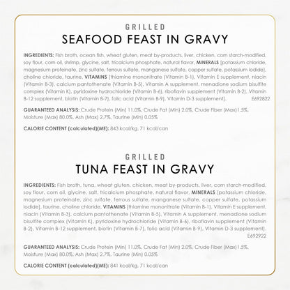 PLrina Fancy Feast Grilled Wet Cat Food Seafood Collection in Wet Cat Food Variety Pack - (Pack of 24) 3 oz. Cans