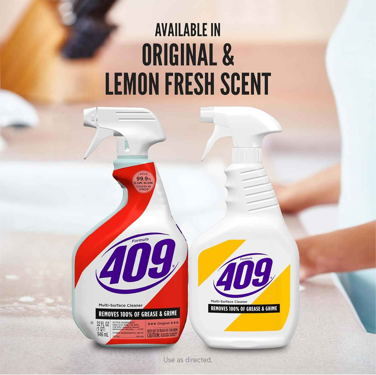Formula 409 Multi-Surface Cleaner, Spray Bottle, Lemon Fresh, 32 Fluid Ounces, Pack of 3