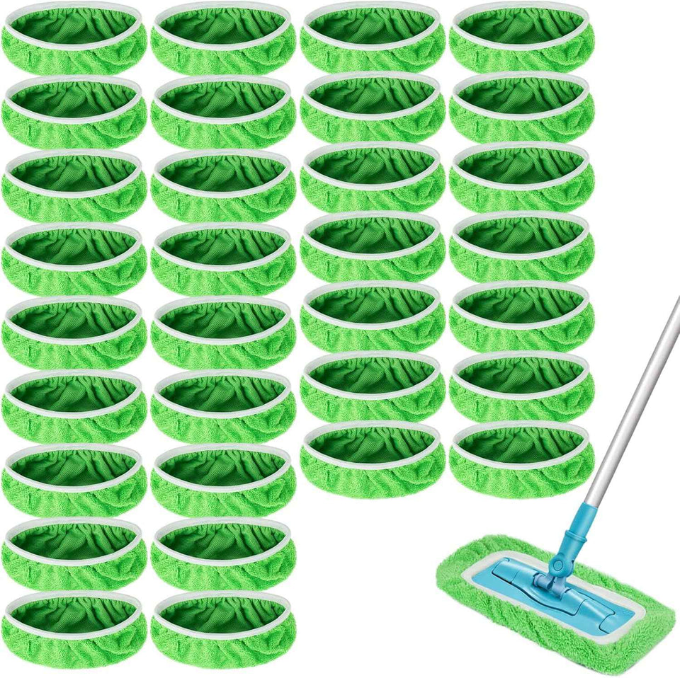 Reusable Dry Sweeping Cloths Microfiber Wet Mop Pads Compatible with Swiffer Sweeper Mop Replacement Sweeping Mopping pad Refills for Hardwood Surface Floor Cleaning (4PCS)