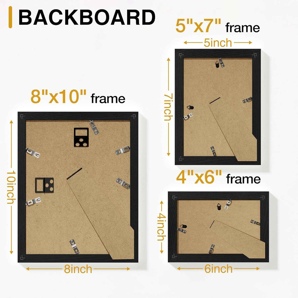Vittanly 15 Pack Picture Frames Collage Wall Decor for Mounting or Tabletop Display, Gallery Frame Set for Family, Multi Sizes Including 3pcs 8x10, 6pcs 5x7, 6pcs 4x6, Black