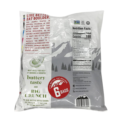 boulder canyon avocado oil sea salt potato chips 1.25 oz 6 count