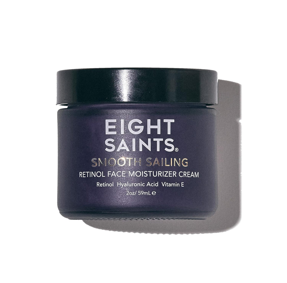 eight saints retinol facial moisturizer cream, firming face neck eye wrinkles lines deep hydrating lotion fragrance-free 2 ounces