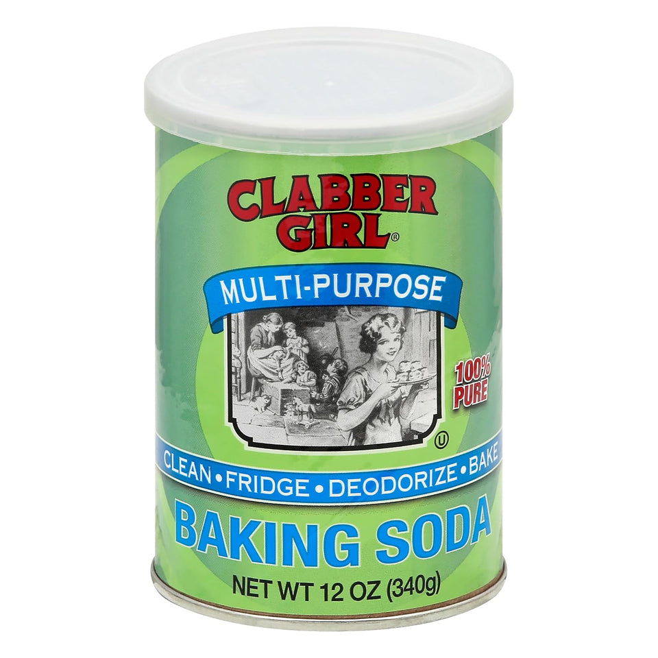 clabber girl baking soda, 12 oz, pure sodium bicarbonate, versatile, easy to use