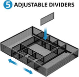 marbrasse expandable desk drawer organizer with 10 adjustable compartments black