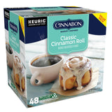 Cinnabon Classic Cinnamon Roll Keurig K-Cup Pods, Light Roast Coffee, 48 Count, Orthodox Union Kosher