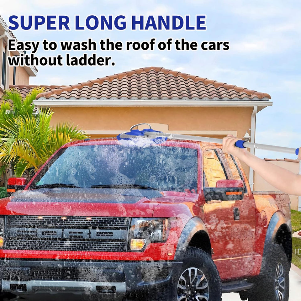 Wontolf 62 inch long handle car wash brush kit with chenille microfiber car wash mop for scratch-free car detailing cleaning