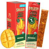solely organic mango fruit jerky 12 individually wrapped fruit strips healthy vegan snacks