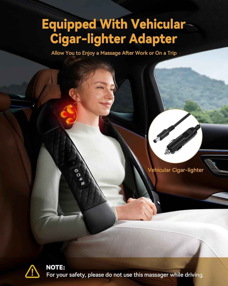 Shiatsu Neck and Back Massager with Heat, Neck and Shoulder Massager, 4D Deep Tissue Kneading Massage for Leg, Full Body Muscle Pain Relief, Ergonomic Design, Ideal Gifts for Women Men, Corded Use