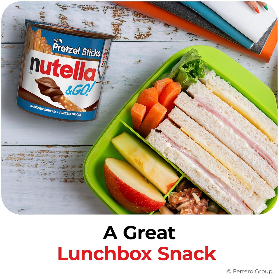 Nutella & GO! 12-pack snack cups with hazelnut spread and pretzel sticks, 1.9 oz each