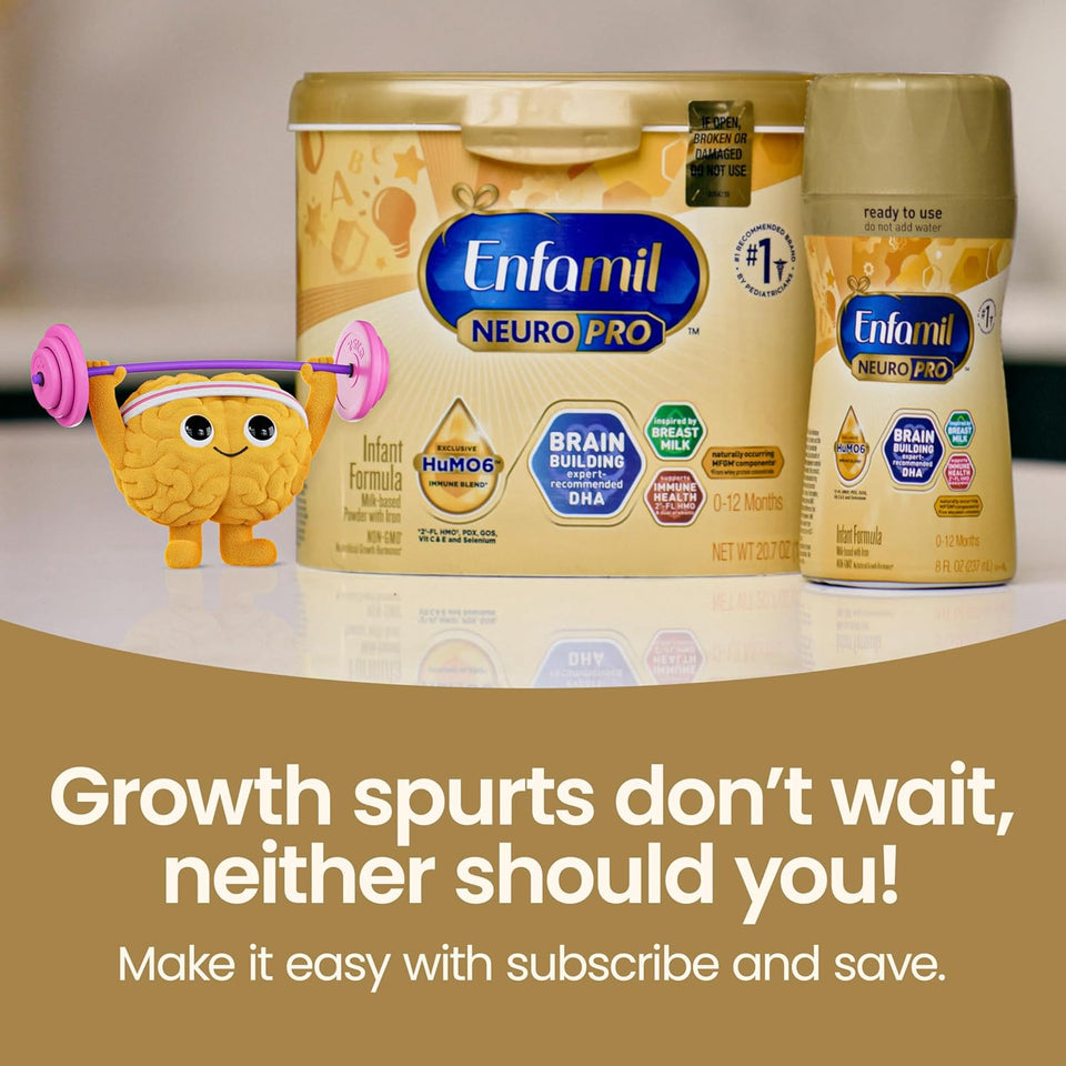 Enfamil NeuroPro Ready-to-Use Baby Formula with DHA and Prebiotics, Non-GMO, 24 Count Nursette Bottles