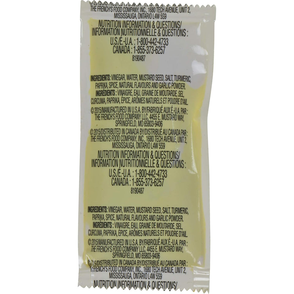 French's Classic Yellow Mustard Packets, 500 count, single-serve, gluten-free, dairy-free