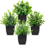 Der Rose 4 Pack Fake Plants Mini Artificial Greenery Potted Plants for Home Decor Indoor Office Table Room Farmhouse Bathroom Decor