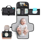 Kopi Baby Portable Diaper Changing Pad - Grey, Classic, 7.35 x 11.5 inches, Foldable, Infant Travel Station Kit, Newborn Gift