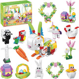 12-piece easter rabbit building blocks set for kids 6+