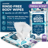 Body Wipes for Adults, No Rinse, 50pc XL, Ultra Thick Shower Travel Wipes for Personal Cleansing & Hygiene Essentials