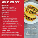 McCormick premium taco seasoning mix, 24 oz, no artificial flavors, large size, easy taco recipe