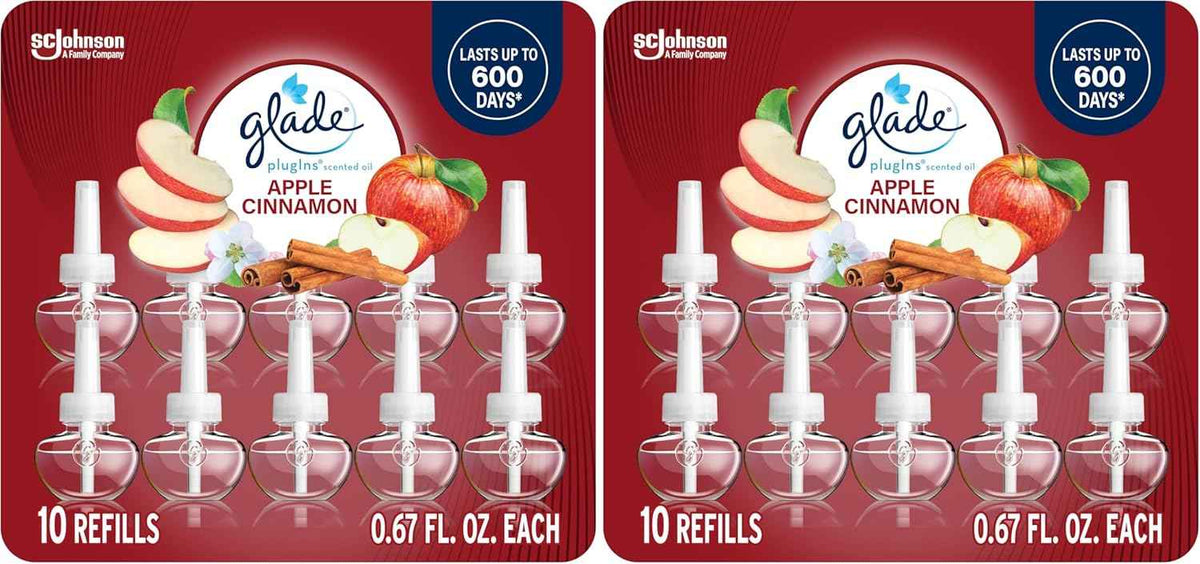 Glade PlugIns Refills Air Freshener, Scented and Essential Oils for Home and Bathroom, Aqua Waves, 6.7 Fl Oz, 10 Count