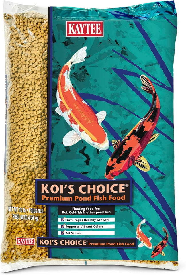kaytee koi's choice koi floating fish food for koi goldfish and pond fish 10 pounds