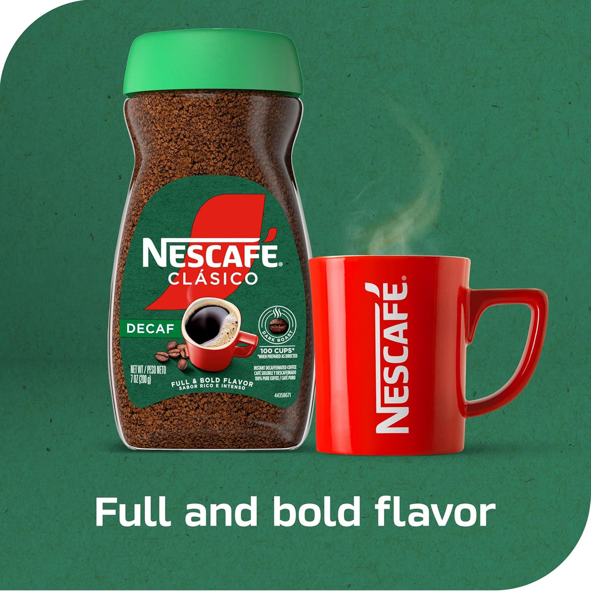 nescafe clasico decaf instant coffee 7 ounce jar dark roast smooth flavor